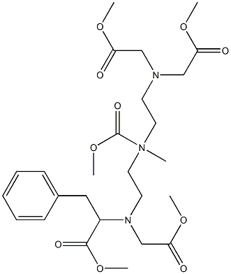 2-[N-(Methoxycarbonylmethyl)-N-[2-[N-methoxycarbonylmethyl-N-[2-bis(methoxycarbonylmethyl)aminoethyl]amino]ethyl]amino]-3-(phenyl)propionic acid methyl ester Struktur