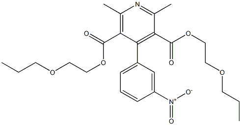 2,6-Dimethyl-4-(3-nitrophenyl)pyridine-3,5-dicarboxylic acid di(2-propyloxyethyl) ester Struktur