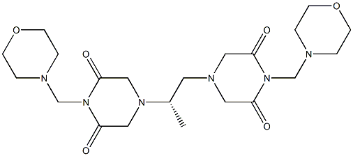 (S)-1,2-Bis(4-morpholinomethyl-3,5-dioxopiperazin-1-yl)propane Struktur