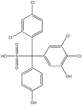 (2,4-Dichlorophenyl)(3,4-dichloro-5-hydroxyphenyl)(4-hydroxyphenyl)methanesulfonic acid Struktur