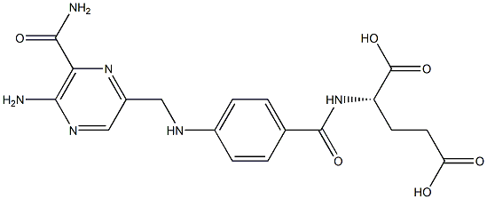 (2S)-2-[4-[N-(5-Amino-6-carbamoyl-2-pyrazinylmethyl)amino]benzoylamino]glutaric acid Struktur