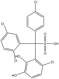 (4-Chlorophenyl)(2,5-dichlorophenyl)(6-chloro-2,3-dihydroxyphenyl)methanesulfonic acid Struktur