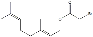 Bromoacetic acid (2E)-3,7-dimethyl-2,6-octadienyl ester Struktur