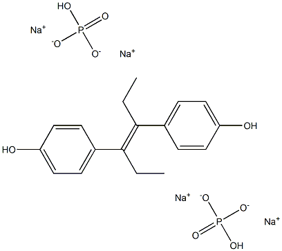 4,4'-(1,2-Diethyl-1,2-ethenediyl)diphenol bis(phosphoric acid disodium) salt Struktur