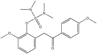 N,N,N',N'-Tetramethyldiamidephosphate 2-[2-oxo-2-(4-methoxyphenyl)ethyl]-6-methoxyphenyl ester Struktur