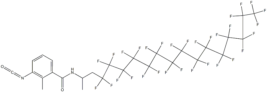 3-Isocyanato-2-methyl-N-[2-(hentriacontafluoropentadecyl)-1-methylethyl]benzamide Struktur