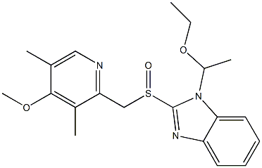 1-(1-Ethoxyethyl)-2-[(3,5-dimethyl-4-methoxy-2-pyridinyl)methylsulfinyl]-1H-benzimidazole Struktur