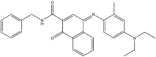 N-Benzyl-1,4-dihydro-1-oxo-4-(4-diethylamino-2-methylphenylimino)-2-naphthamide Struktur