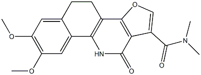 4,5,10,11-Tetrahydro-7,8-dimethoxy-11-oxo-N,N-dimethylbenzo[h]furo[3,2-c]quinoline-1-carboxamide Struktur