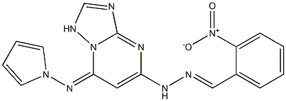 5-[N'-(2-Nitrobenzylidene)hydrazino]-7-pyrrolizino[1,2,4]triazolo[1,5-a]pyrimidine Struktur