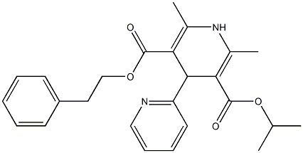 1,4-Dihydro-2,6-dimethyl-4-(2-pyridyl)pyridine-3,5-dicarboxylic acid 3-isopropyl 5-phenethyl ester Struktur