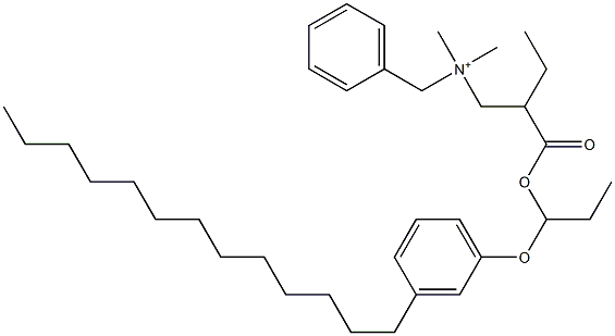 N,N-Dimethyl-N-benzyl-N-[2-[[1-(3-tridecylphenyloxy)propyl]oxycarbonyl]butyl]aminium Struktur