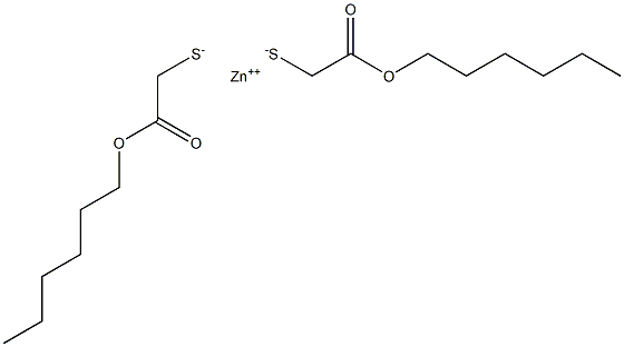 Zinc bis[(hexyloxycarbonyl)methanethiolate] Struktur