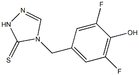 4,5-Dihydro-4-(3,5-difluoro-4-hydroxybenzyl)-1H-1,2,4-triazole-5-thione Struktur