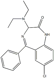 7-Chloro-5-(phenyl)-3-diethylamino-1H-1,4-benzodiazepin-2(3H)-one Struktur