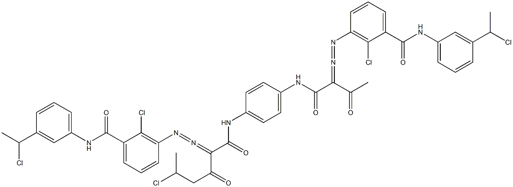 3,3'-[2-(1-Chloroethyl)-1,4-phenylenebis[iminocarbonyl(acetylmethylene)azo]]bis[N-[3-(1-chloroethyl)phenyl]-2-chlorobenzamide] Struktur