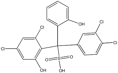 (3,4-Dichlorophenyl)(2,4-dichloro-6-hydroxyphenyl)(2-hydroxyphenyl)methanesulfonic acid Struktur