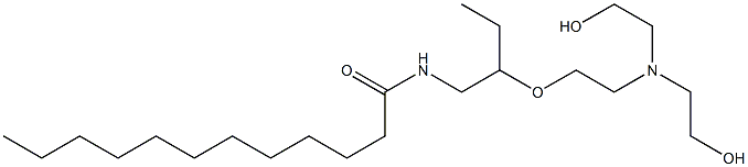 N-[2-[2-[Bis(2-hydroxyethyl)amino]ethoxy]butyl]dodecanamide Struktur