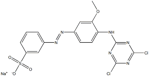 4'-(4,6-Dichloro-1,3,5-triazin-2-ylamino)-3'-methoxy-3-azobenzenesulfonic acid sodium salt Struktur