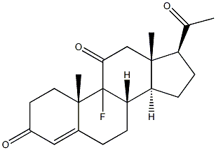 9-Fluoropregn-4-ene-3,11,20-trione Struktur