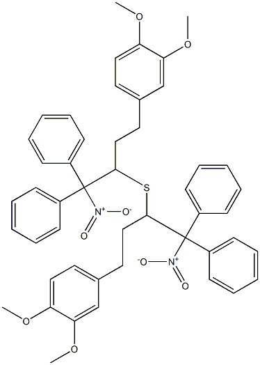 Phenyl[1-nitro-1-phenyl-4-(3,4-dimethoxyphenyl)butan-2-yl] sulfide Struktur