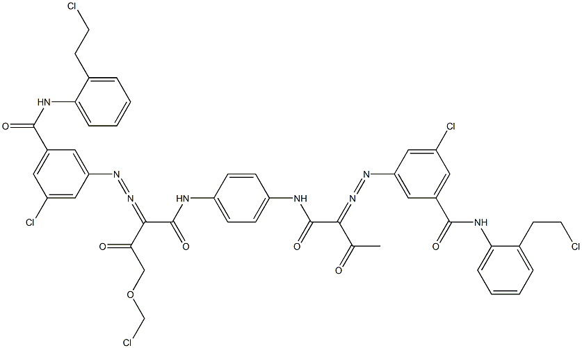 3,3'-[2-(Chloromethoxy)-1,4-phenylenebis[iminocarbonyl(acetylmethylene)azo]]bis[N-[2-(2-chloroethyl)phenyl]-5-chlorobenzamide] Struktur