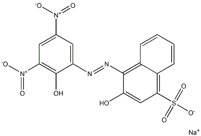 3-Hydroxy-4-[(2-hydroxy-3,5-dinitrophenyl)azo]naphthalene-1-sulfonic acid sodium salt Struktur