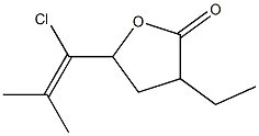 5-(2-Methyl-1-chloro 1-propenyl)dihydro-3-ethylfuran-2(3H)-one Struktur