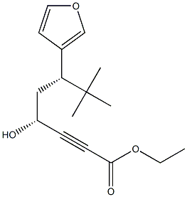 (4R,6S)-4-Hydroxy-6-(3-furanyl)-7,7-dimethyl-2-octynoic acid ethyl ester Struktur