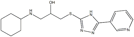 1-[[5-(3-Pyridyl)-4H-1,2,4-triazol-3-yl]thio]-3-(cyclohexylamino)-2-propanol Struktur