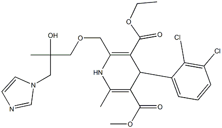 2-[[2-Hydroxy-3-(1H-imidazol-1-yl)-2-methylpropyloxy]methyl]-4-(2,3-dichlorophenyl)-1,4-dihydro-6-methylpyridine-3,5-dicarboxylic acid 3-ethyl 5-methyl ester Struktur