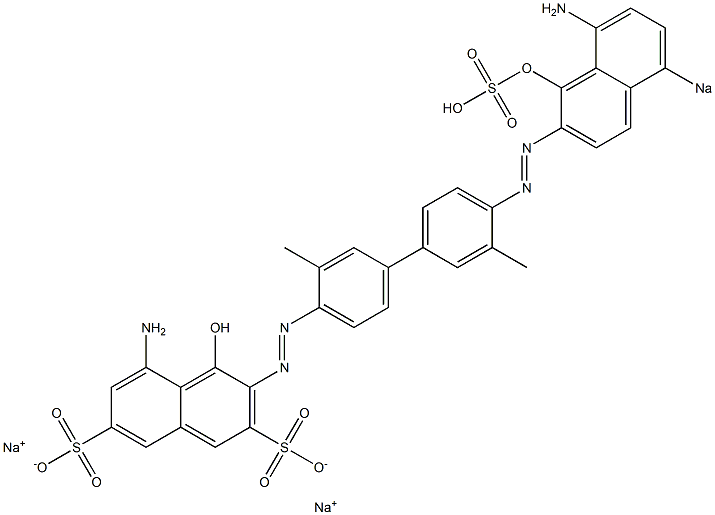 5-Amino-3-[[4'-[(8-amino-1-hydroxy-5-sodiosulfo-2-naphthalenyl)azo]-3,3'-dimethyl-1,1'-biphenyl-4-yl]azo]-4-hydroxynaphthalene-2,7-disulfonic acid disodium salt Struktur