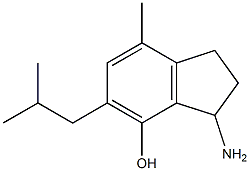 3-Amino-2,3-dihydro-5-(2-methylpropyl)-7-methyl-1H-inden-4-ol Struktur