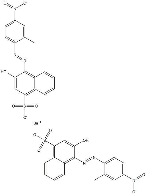 Bis[1-[(2-methyl-4-nitrophenyl)azo]-2-hydroxy-4-naphthalenesulfonic acid]barium salt Struktur