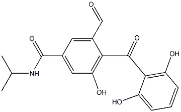 N-Isopropyl-3-formyl-5-hydroxy-4-(2,6-dihydroxybenzoyl)benzamide Struktur