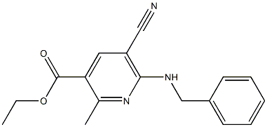 2-Methyl-5-cyano-6-benzylaminopyridine-3-carboxylic acid ethyl ester Struktur