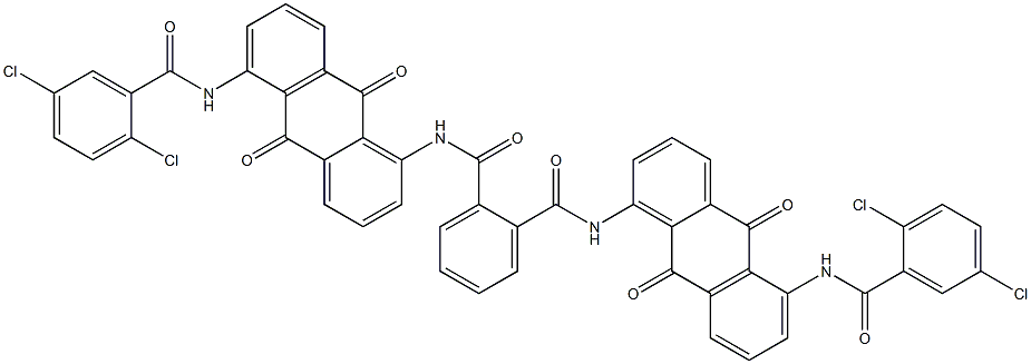 N,N'-Bis[5-(2,5-dichlorobenzoylamino)-9,10-dihydro-9,10-dioxoanthracen-1-yl]phthalamide Struktur