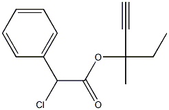 Chloro(phenyl)acetic acid 1-ethyl-1-methyl-2-propynyl ester Struktur