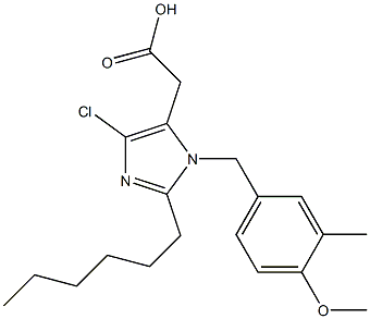 4-Chloro-2-hexyl-1-(3-methyl-4-methoxybenzyl)-1H-imidazole-5-acetic acid Struktur