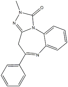 2,4-Dihydro-2-methyl-5-(phenyl)-1H-[1,2,4]triazolo[4,3-a][1,5]benzodiazepin-1-one Struktur