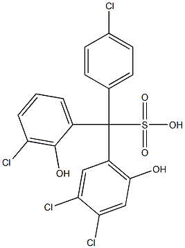 (4-Chlorophenyl)(3-chloro-2-hydroxyphenyl)(3,4-dichloro-6-hydroxyphenyl)methanesulfonic acid Struktur