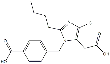 2-Butyl-4-chloro-1-[4-carboxybenzyl]-1H-imidazole-5-acetic acid Struktur