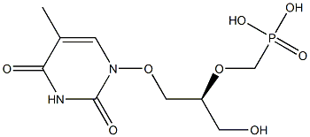 5-Methyl-1-[(S)-3-hydroxy-2-(phosphonomethoxy)propoxy]uracil Struktur