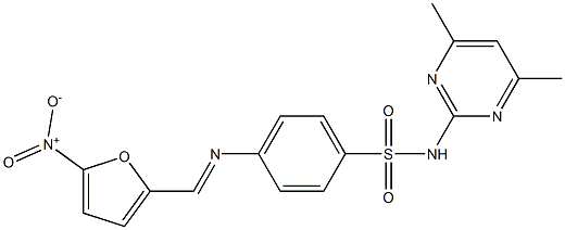 4-[(5-Nitro-2-furanyl)methyleneamino]-N-(4,6-dimethylpyrimidin-2-yl)benzenesulfonamide Struktur