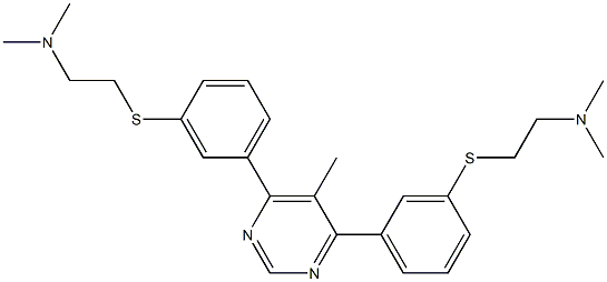 4,6-Bis[3-(2-dimethylaminoethylthio)phenyl]-5-methylpyrimidine Struktur