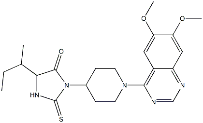 1-[1-(6,7-Dimethoxyquinazolin-4-yl)piperidin-4-yl]-4-sec-butyl-2-thioxoimidazolidin-5-one Struktur