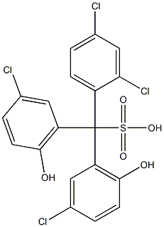 (2,4-Dichlorophenyl)bis(3-chloro-6-hydroxyphenyl)methanesulfonic acid Struktur