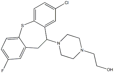 8-Chloro-2-fluoro-10-[4-(2-hydroxyethyl)piperazino]-10,11-dihydrodibenzo[b,f]thiepin Struktur