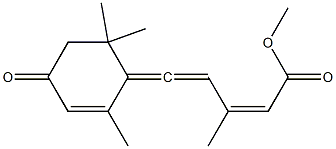 (2Z)-5-(2,6,6-Trimethyl-4-oxo-2-cyclohexen-1-ylidene)-3-methyl-2,4-pentadienoic acid methyl ester Struktur