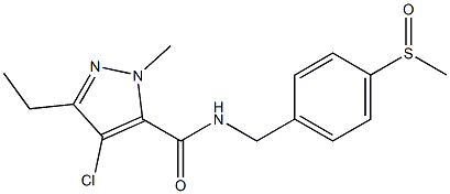 4-Chloro-5-ethyl-2-methyl-N-[4-(methylsulfinyl)benzyl]-2H-pyrazole-3-carboxamide Struktur